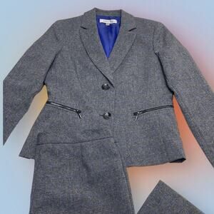 KASPER Women’s 8 / 10 Gray Plaid Suit